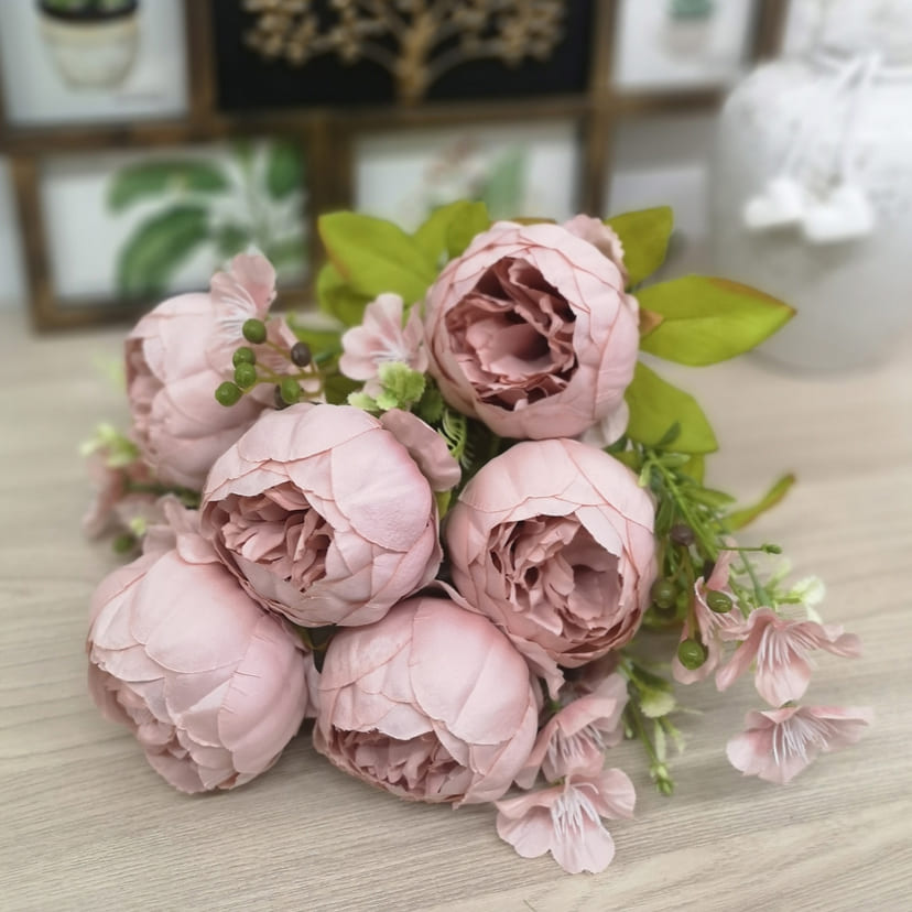 Искусственные цветы в Кинели | Цветы искусственные «Пионы», розовый, винтаж, букет