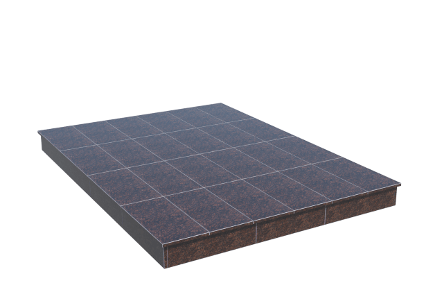 Площадки на могилу в&nbsp;Кинели | Площадка с вертикальной (15 см) облицовкой Дымовским гранитом