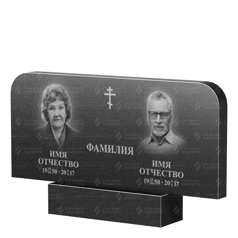 Памятники из гранита двойные в&nbsp;Кинели | Двойной гранитный памятник ФГ-254