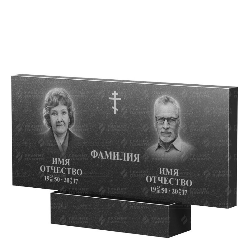 Памятники из гранита двойные в&nbsp;Кинели | Двойной гранитный памятник, прямой