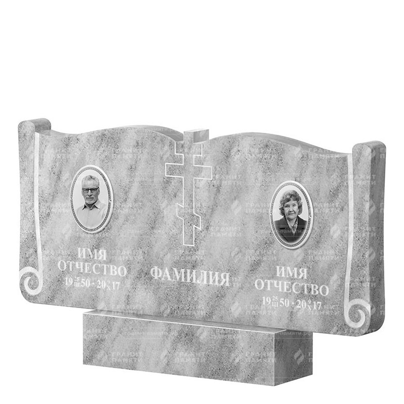 Памятники из мрамора в&nbsp;Кинели | Двойной мраморный памятник ФМ-263