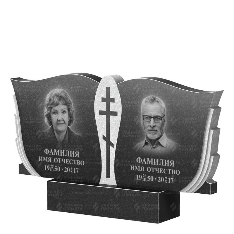 Памятники из гранита двойные в&nbsp;Кинели | Двойной гранитный памятник ФГ-136