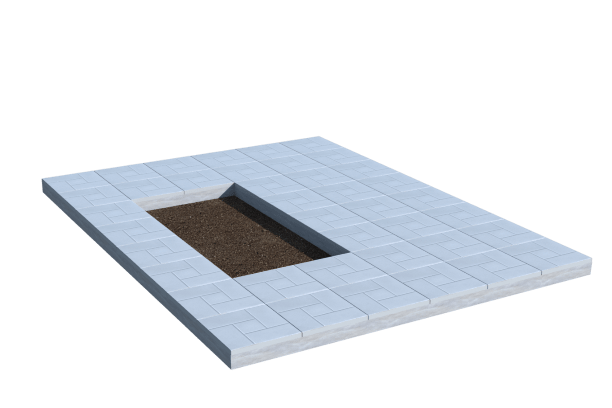 Площадки на могилу в&nbsp;Кинели | Площадка с тротуарной плиткой (под цветник)