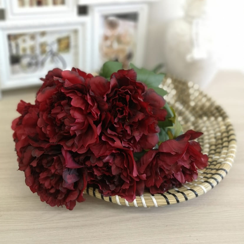 Искусственные цветы в Кинели | Цветы искусственные «Пионы», бордовые, букет