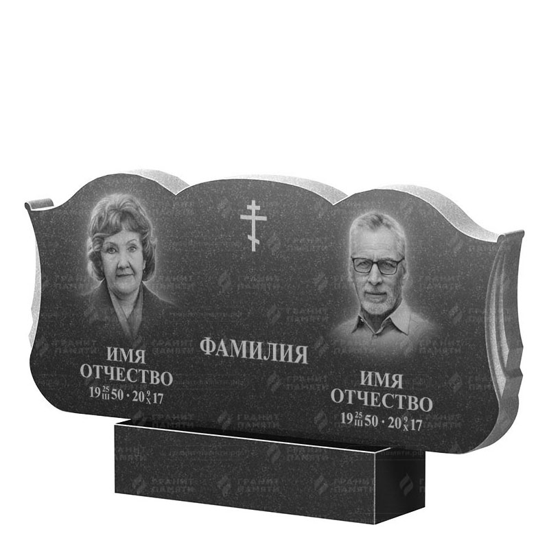 Гранитные памятники в&nbsp;Кинели | Двойной гранитный памятник ФГ-261