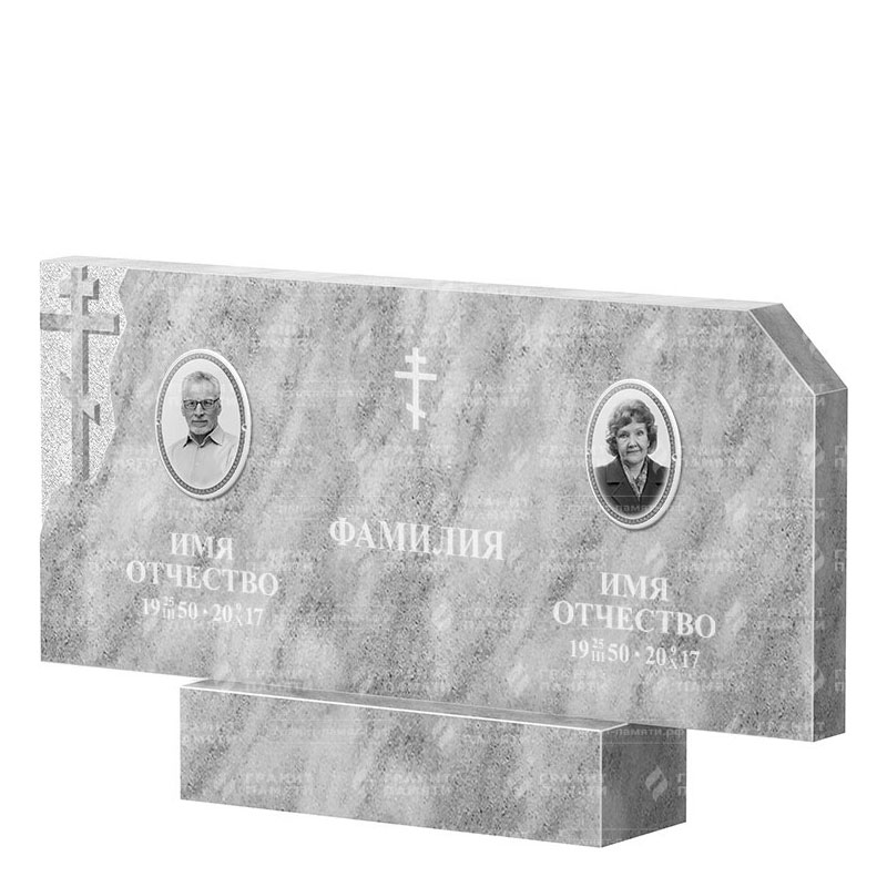 Памятники из мрамора в&nbsp;Кинели | Двойной мраморный памятник ФМ-134