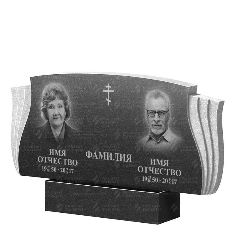 Гранитные памятники в&nbsp;Кинели | Двойной гранитный памятник ФГ-264