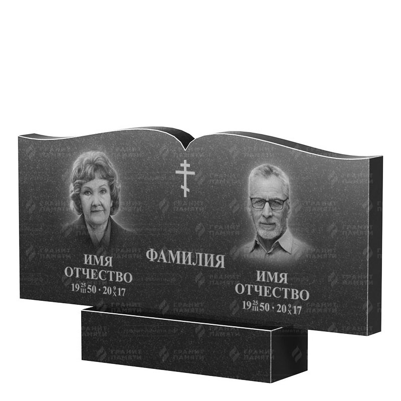 Гранитные памятники в&nbsp;Кинели | Двойной гранитный памятник ФГ-259