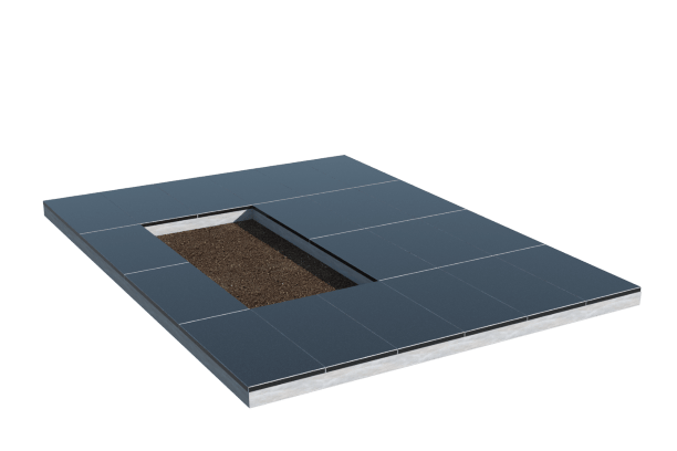 Площадки на могилу в&nbsp;Кинели | Площадка с облицовкой гранитом Габбро (под цветник)