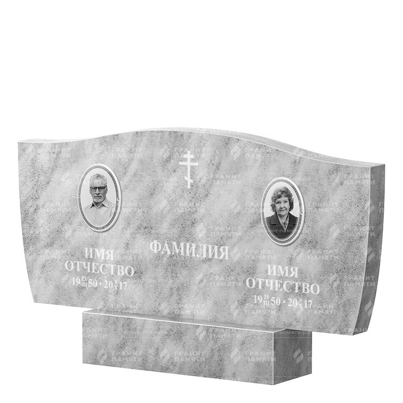 Памятники из мрамора в&nbsp;Кинели | Двойной мраморный памятник ФМ-258
