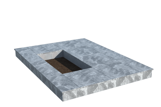 Площадки на могилу в&nbsp;Кинели | Площадка с вертикальной (15 см) мраморной облицовкой (под цветник)