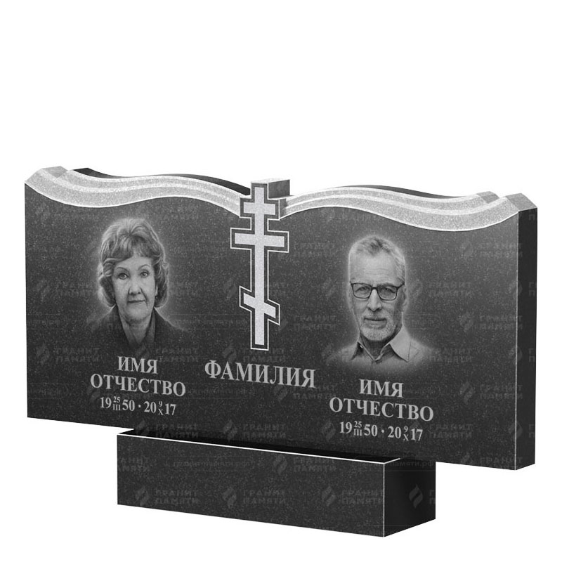 Гранитные памятники в&nbsp;Кинели | Двойной гранитный памятник ФГ-262