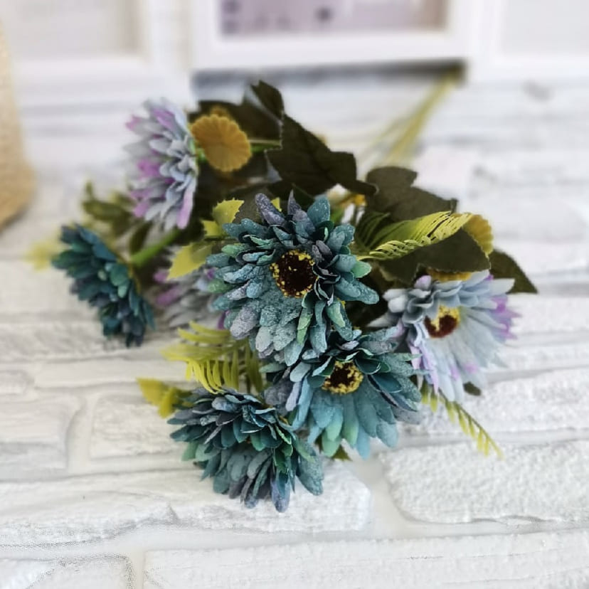 Искусственные цветы в Кинели | Цветы искусственные «Ромашки», фиолетово-голубые, букет