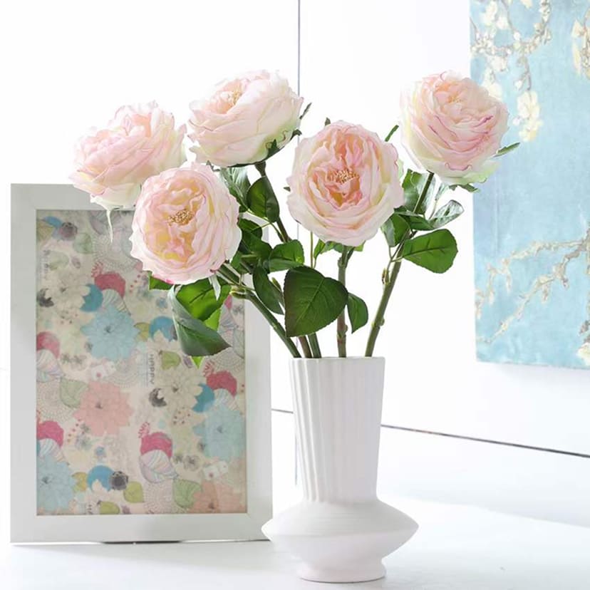 Искусственные цветы в Кинели | Цветок искусственный «Роза пионовидная», молочно-розовая, одиночный