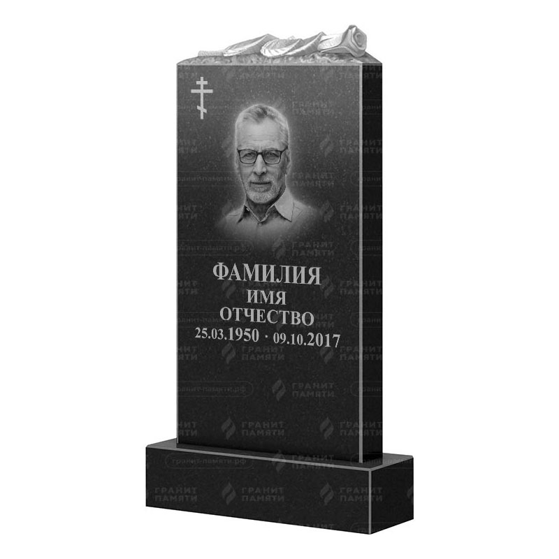 Памятники из гранита с цветами в&nbsp;Кинели | Гранитный памятник ФГ-105