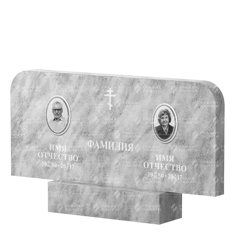 Памятники из мрамора в&nbsp;Кинели | Двойной мраморный памятник ФМ-254
