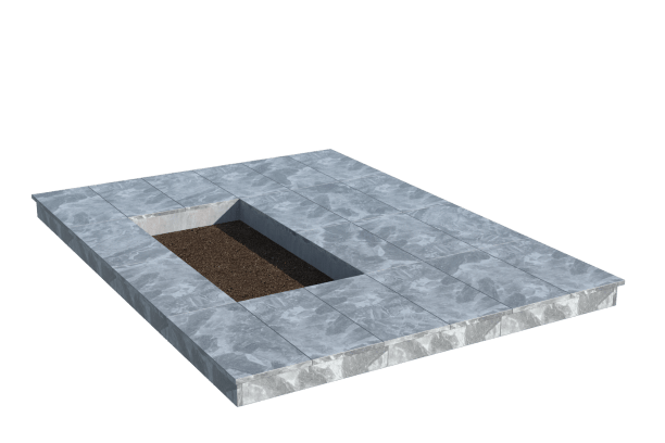 Площадки на могилу в&nbsp;Кинели | Площадка с вертикальной (10 см) мраморной облицовкой (под цветник)