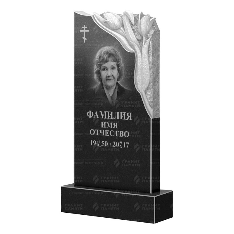 Памятники из гранита с цветами в&nbsp;Кинели | Гранитный памятник ФГ-113